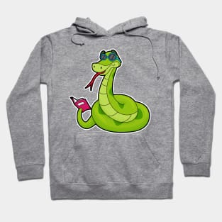 Snake with Sunglasses & Book Hoodie